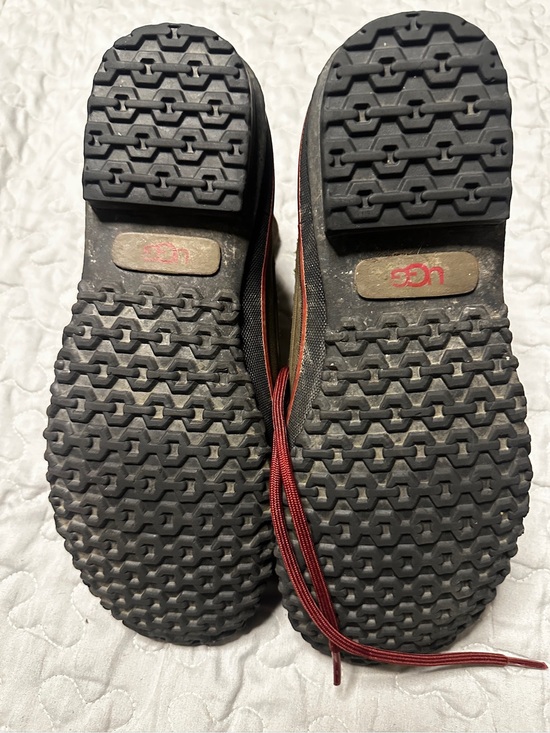 UGG Brown Leather Rain & Snow Boots with Red Trim main image 4